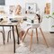 Costway Baby High Chair Wooden Feeding Chair with 4-Gear Tray & Removable Cushion Beige/Grey